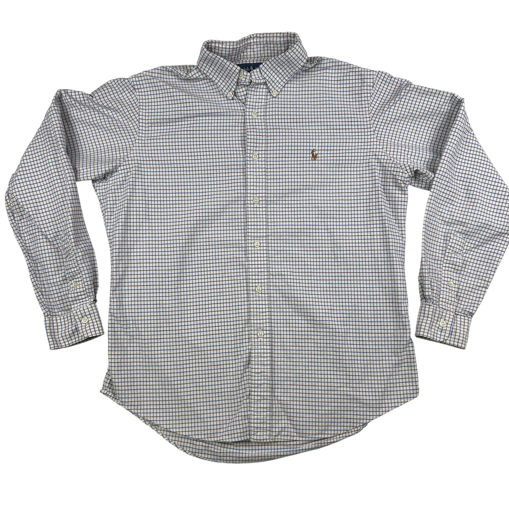 Ralph Lauren Shirt Mens Large Custom Fit Plaid Button Down Long Sleeve
